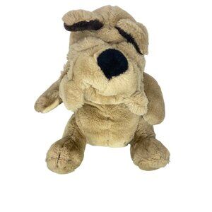 CUDDLE WIT Shar Pei Wrinkle Puppy DOG Plush Stuffed‎ Animal 80’s 12 Inches
